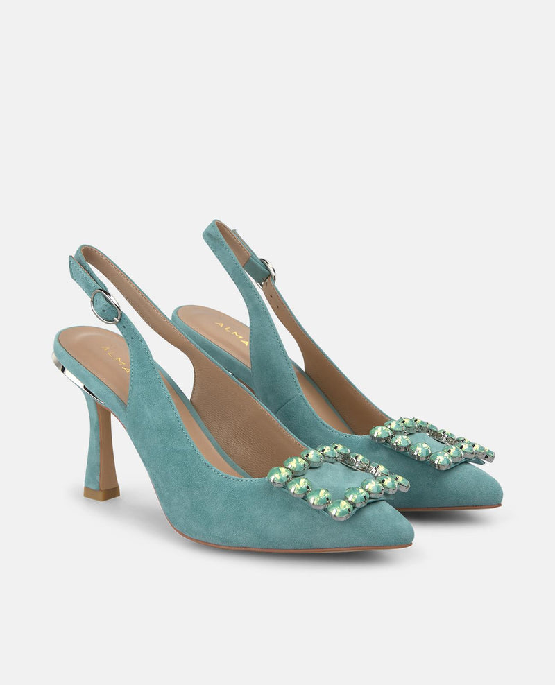 FLAT HEELED SHOE WITH Rhinestone Buckle