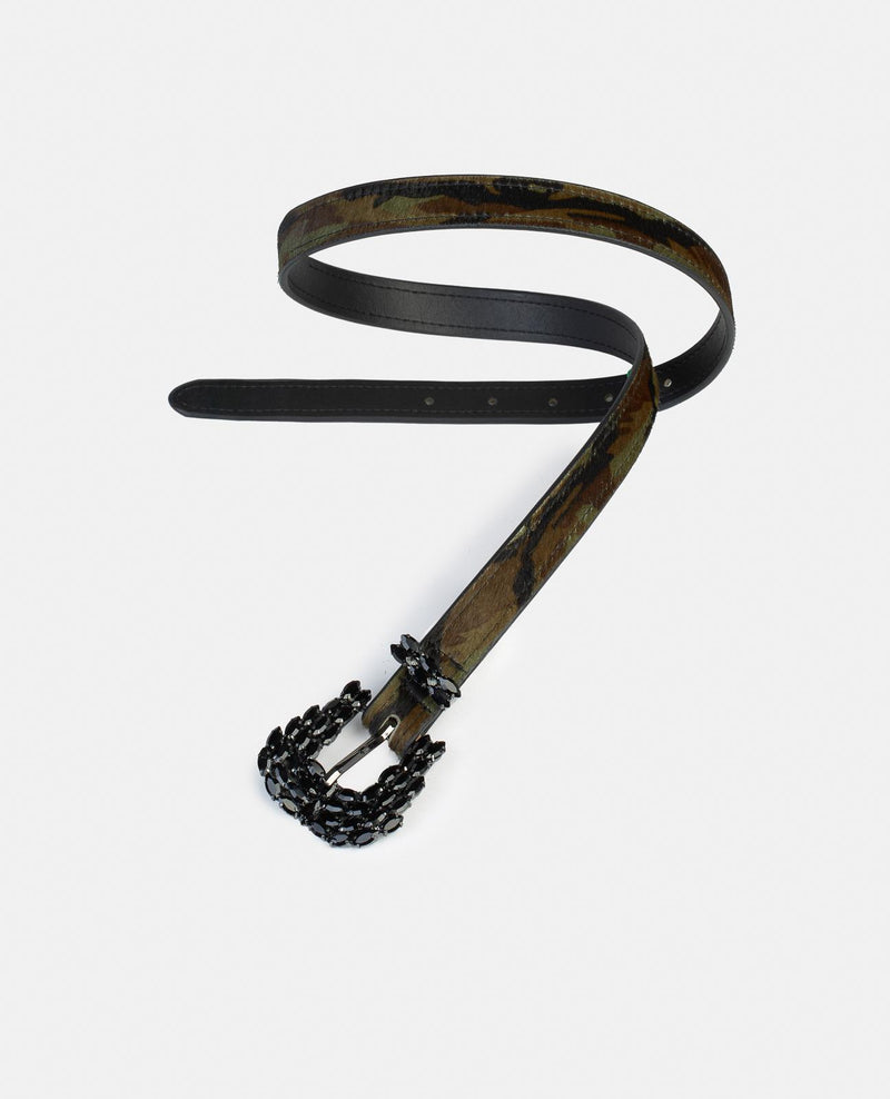PRINTED BELT WITH JEWEL BUCKLE