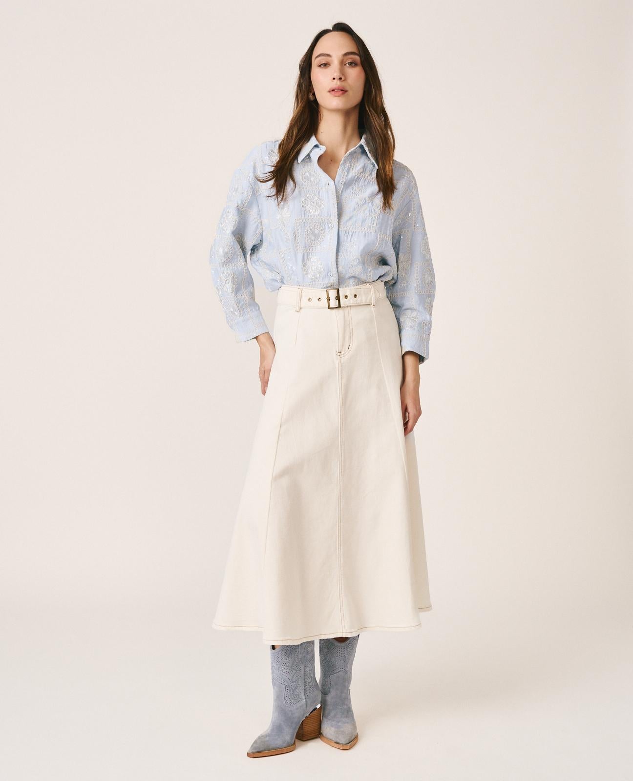 CAMISA BORDADA LENTEJUELAS