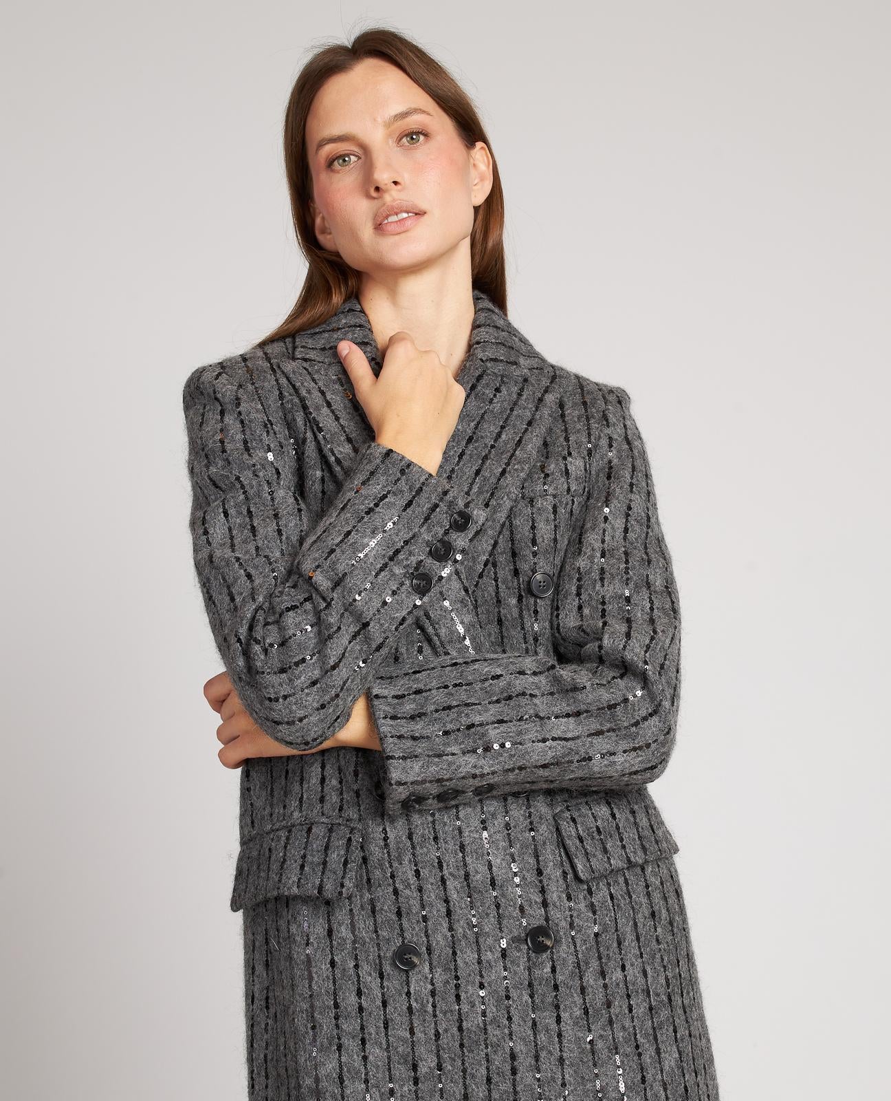 ABRIGO CRUZADO DETALLE LENTEJUELAS