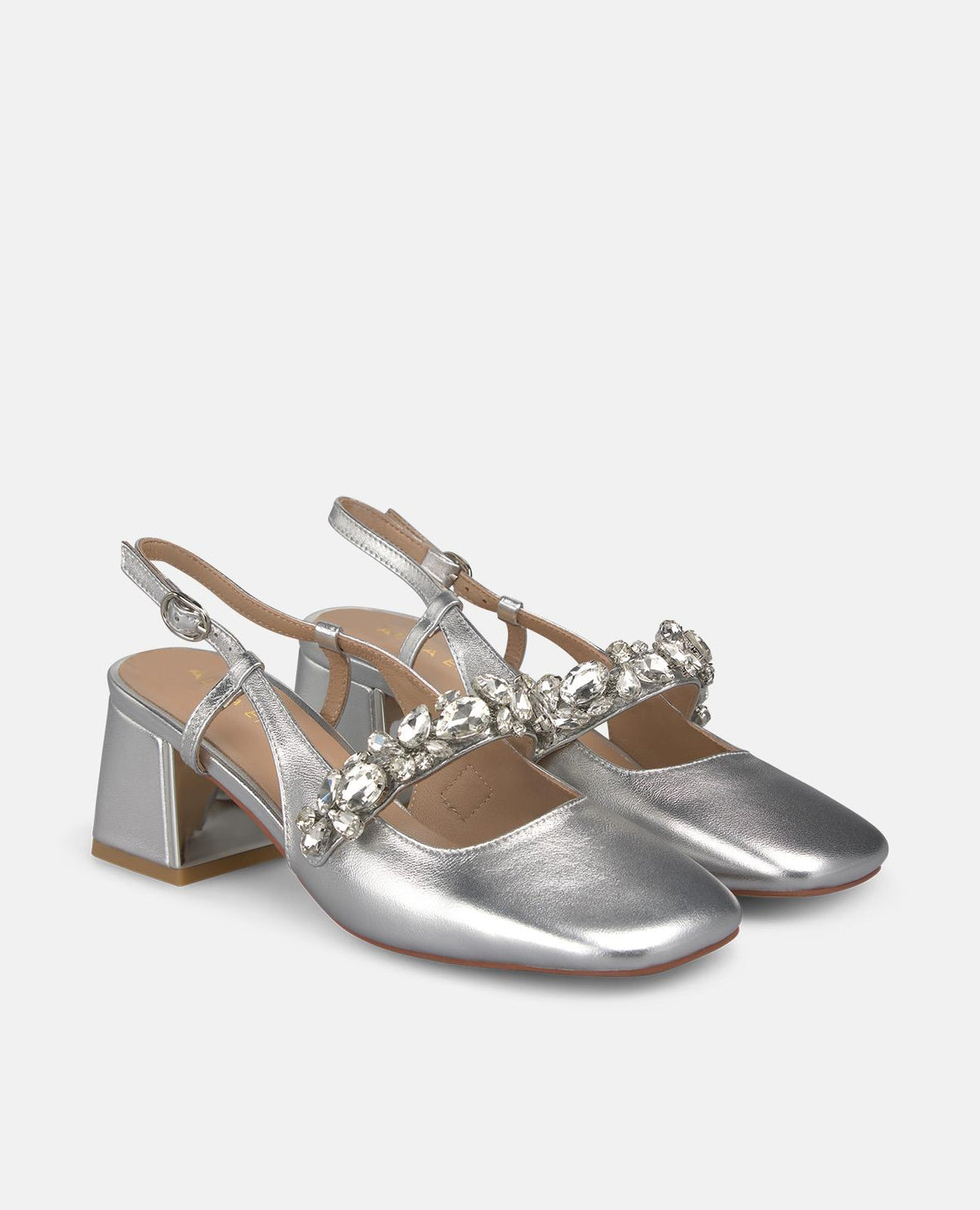 SCARPA SENZA TALLONE CON STRISCIA E GIOIELLO