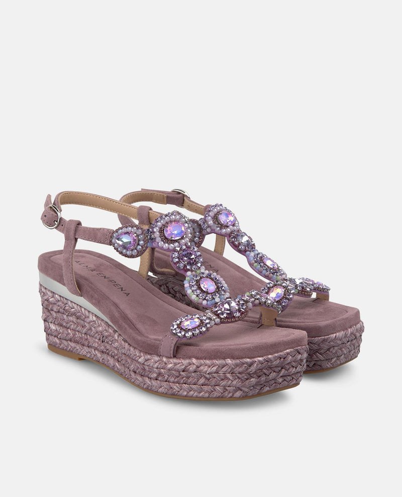 SANDALIA CON PEDRERIA CIRCULAR