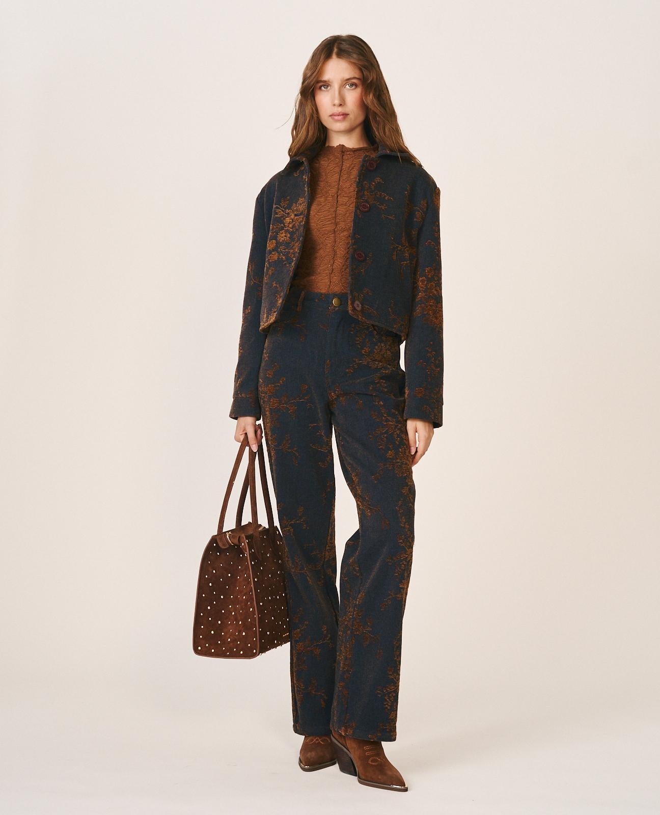 CHAQUETA DENIM FLORAL