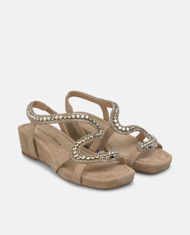 SANDALIA CUÑA DETALLE SERPIENTE