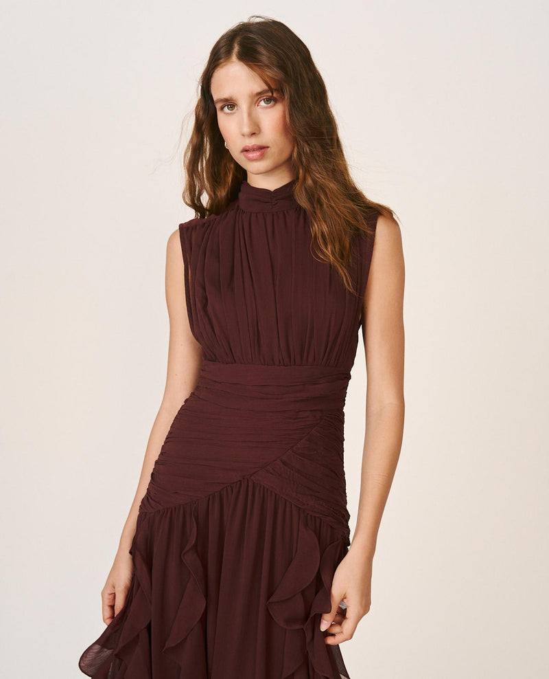 VESTIDO LONGO COM VOLANTES