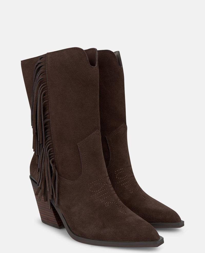 LEATHER COWBOY BOOTS WITH FRINGE