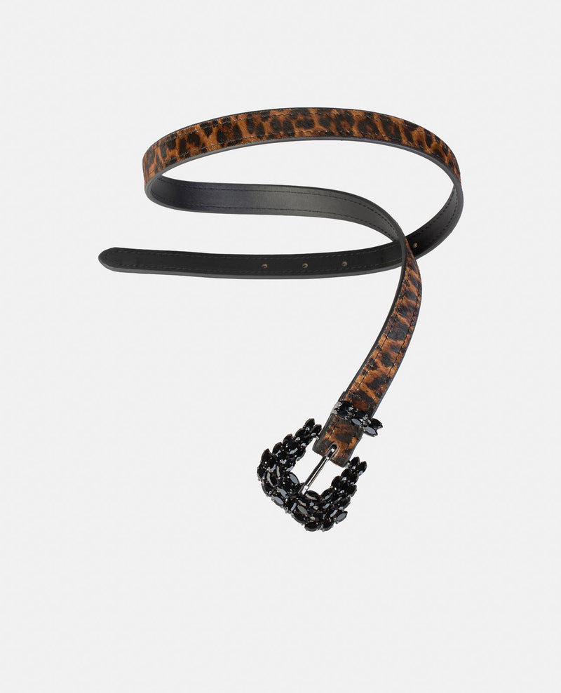 PRINTED BELT WITH JEWEL BUCKLE