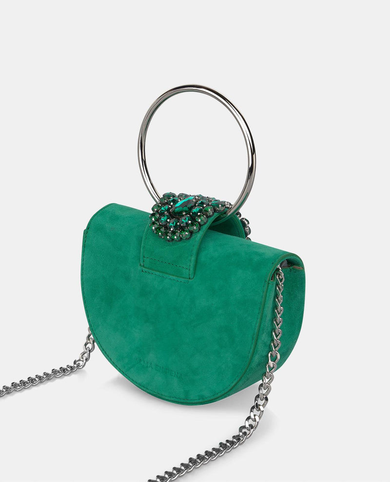 JEWELED HALF MOON BAG