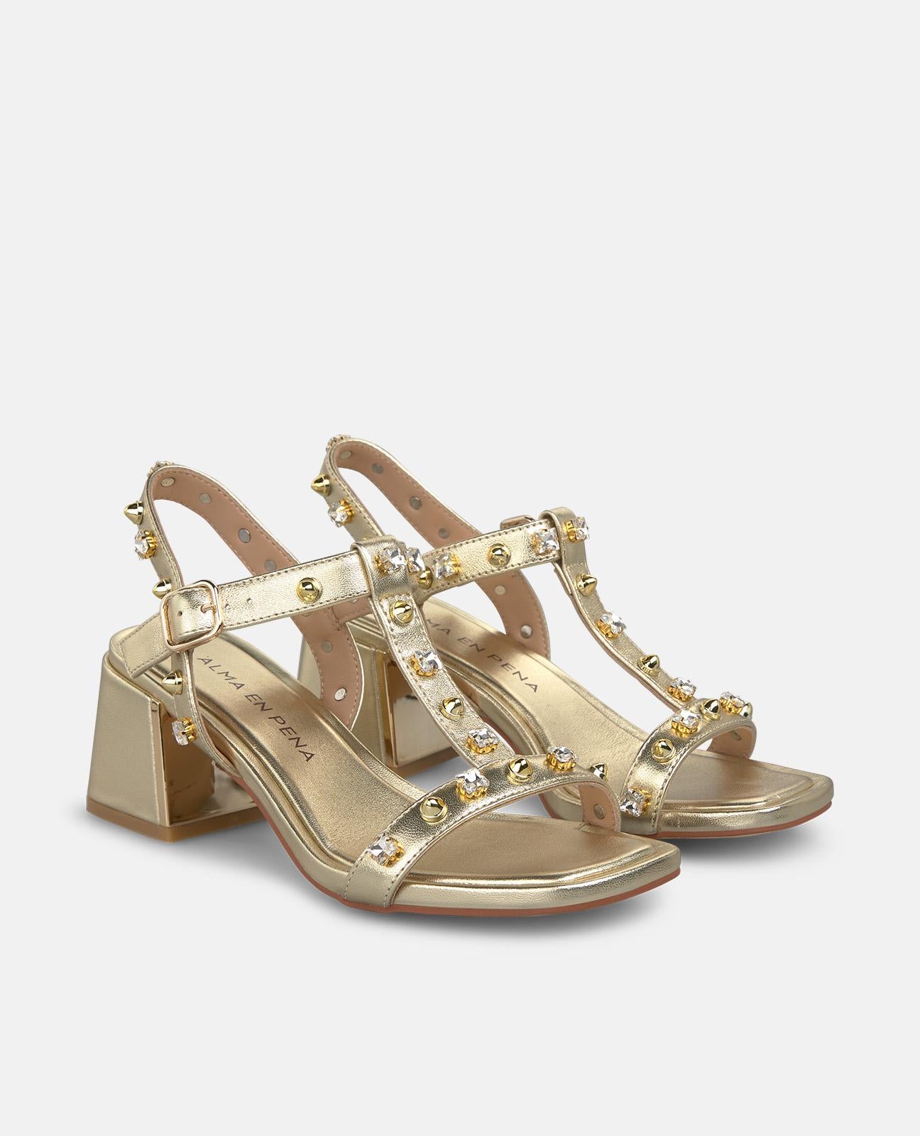 SANDALIA METALIZADA PEDRERIA