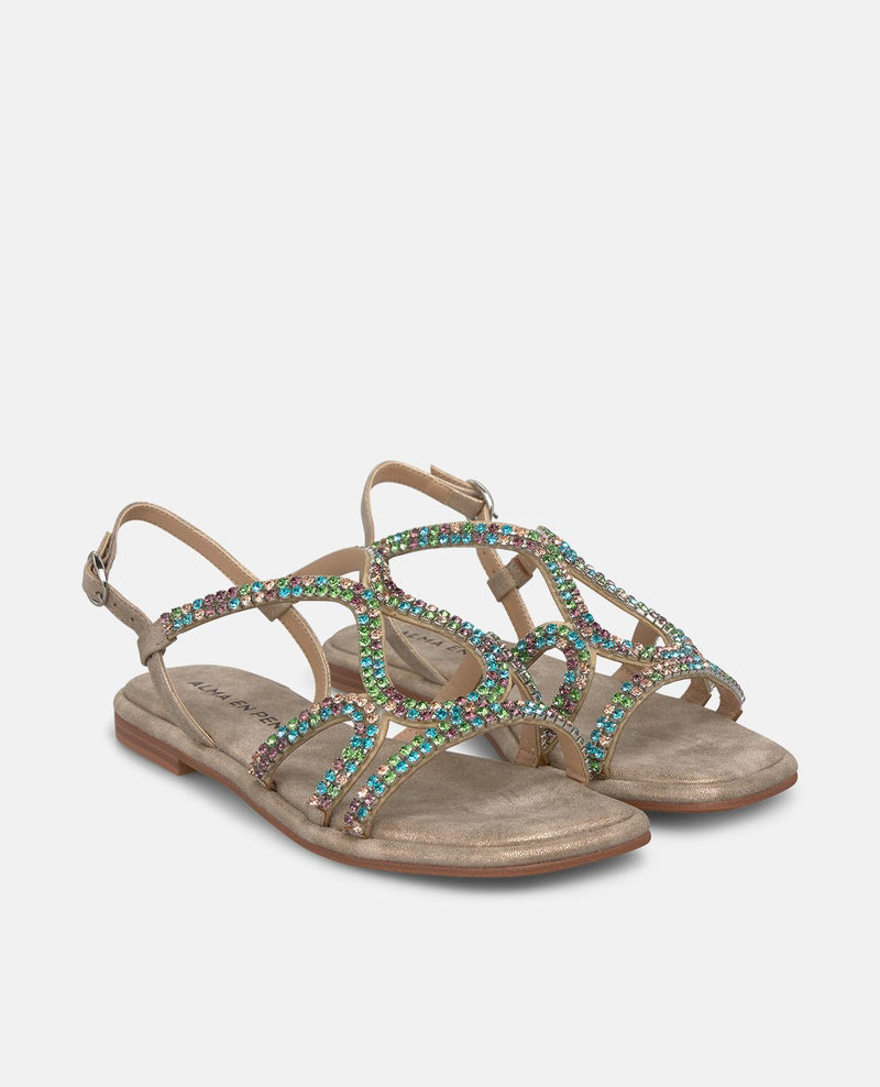 SANDALIA PLANA DEDO TIRAS ENTRELAZADAS