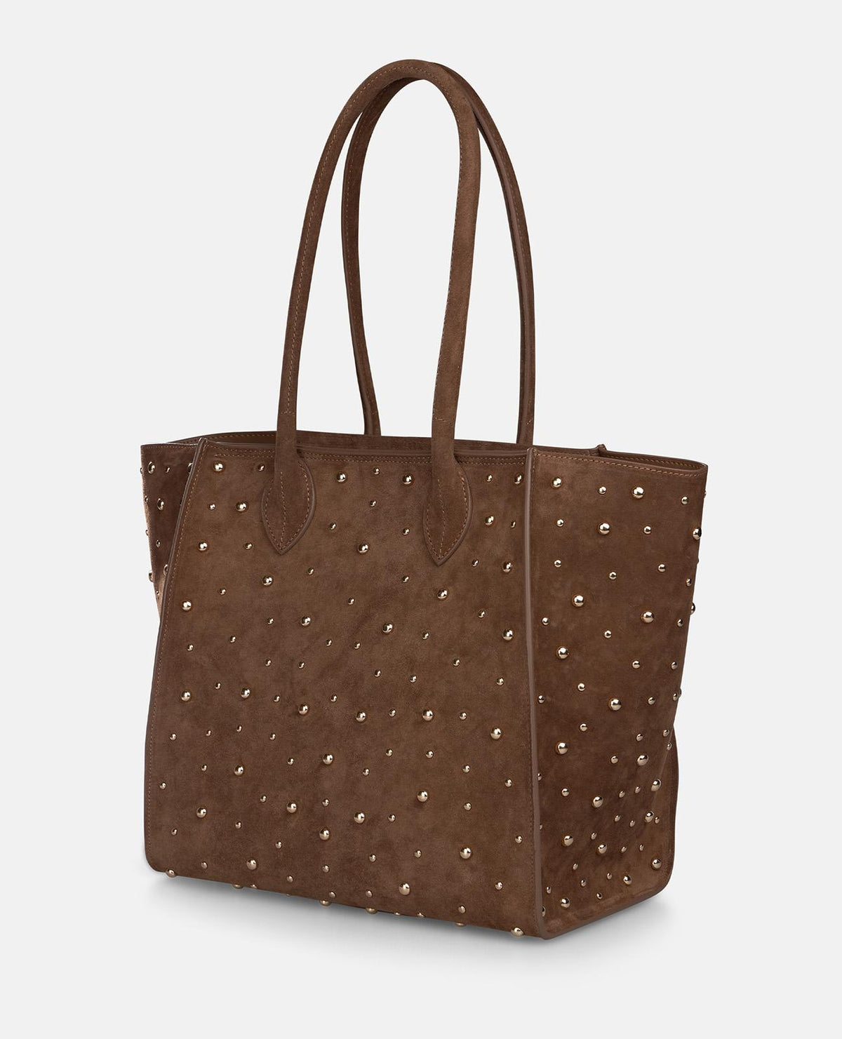 BORSA TOTE IN PELLE CON TACHI METALLICI