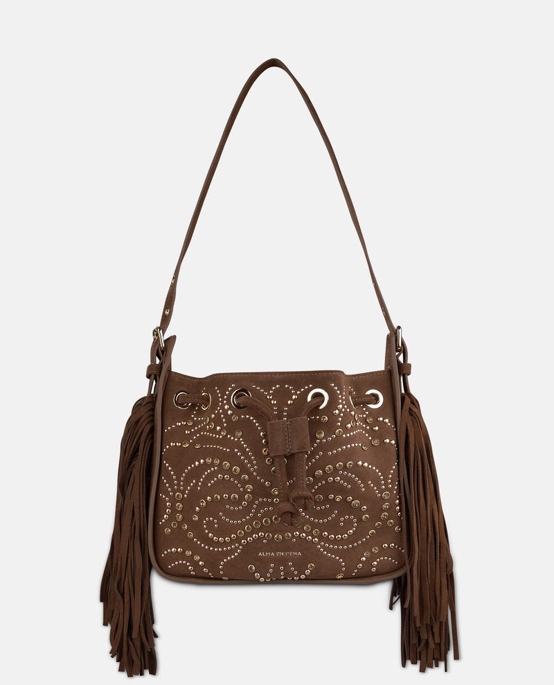 BOLSO PIEL SERRAJE CON PEDRERÍA