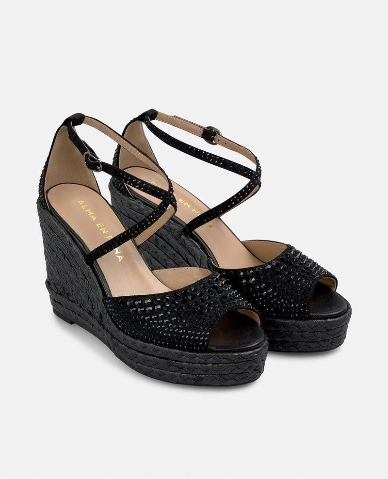 CUÑA CON TIRAS DE PEDRERÍA