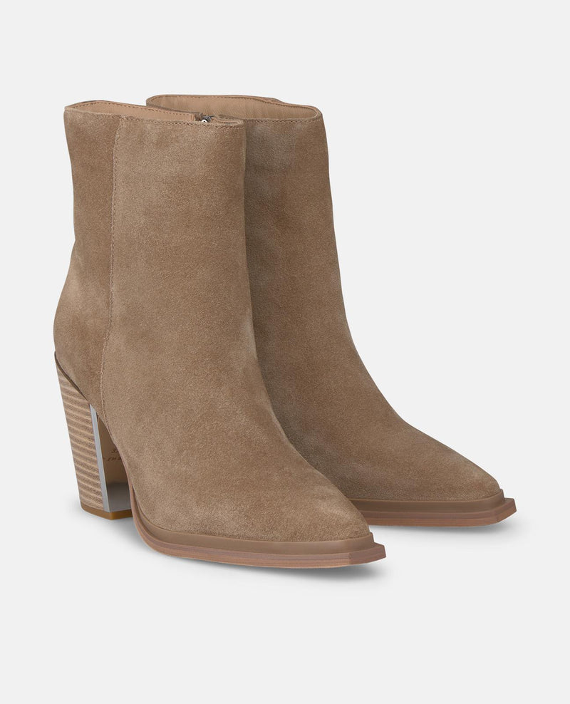 BOTTES DE CHEVILLE HAUTES À TALON LARGE