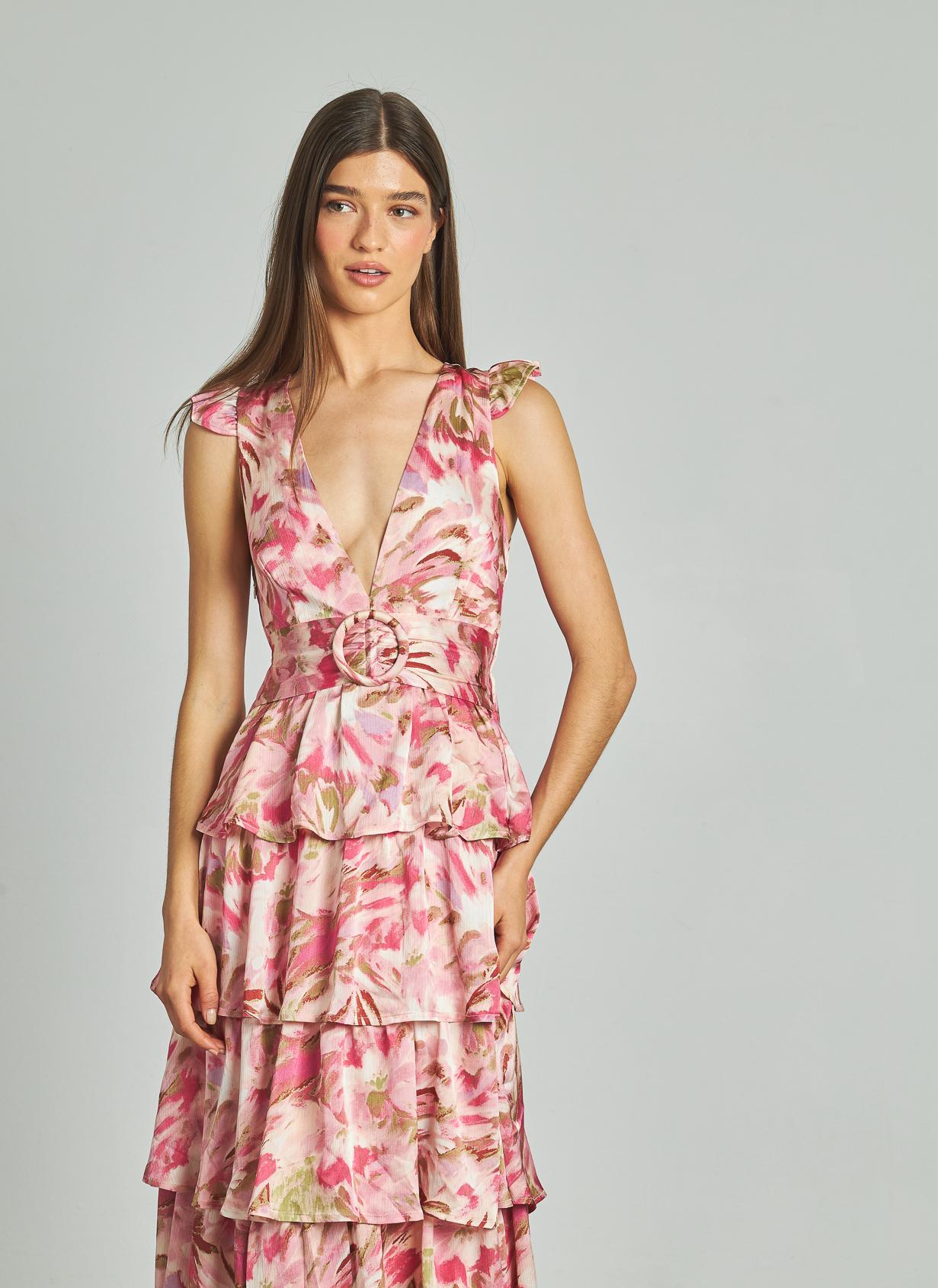 VESTIDO COM FOLHO DE FIVELA