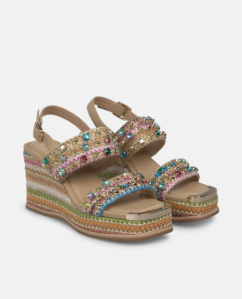 SANDALIA MULTICOLOR DE ESPARTO