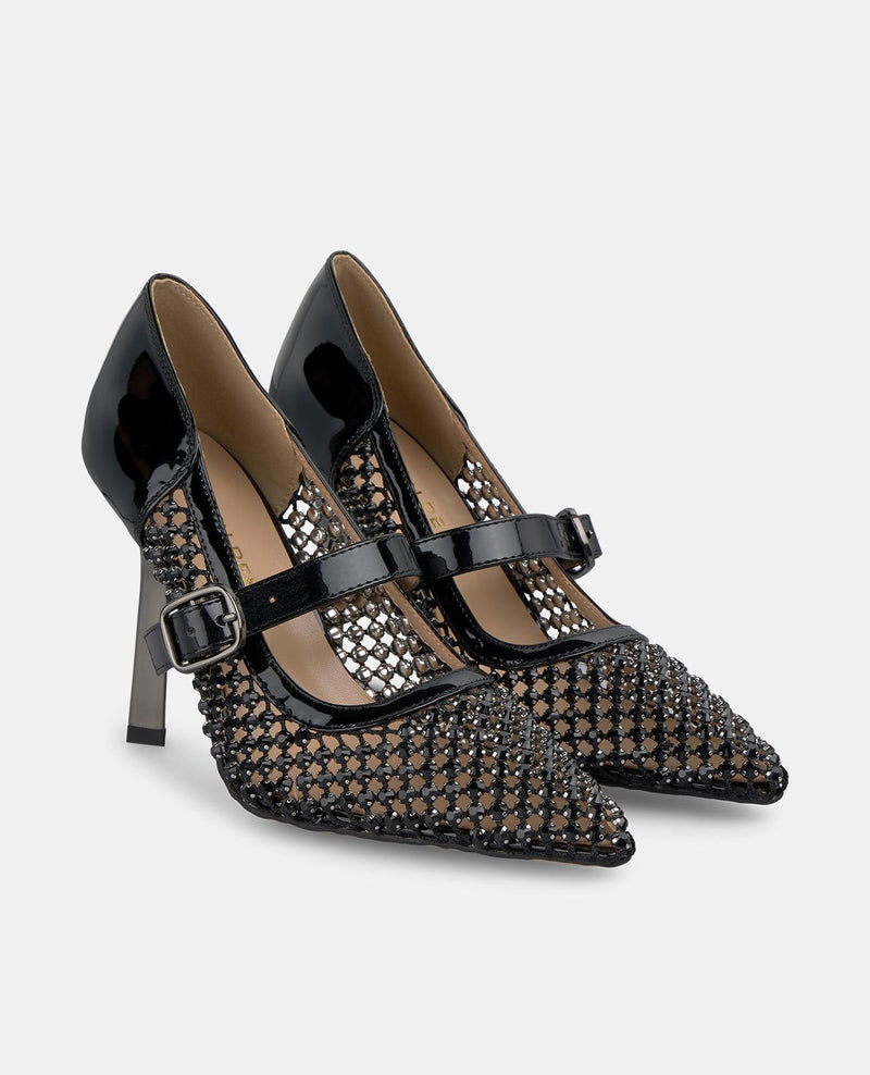 SCARPA CON TACCO A RETICOLATO