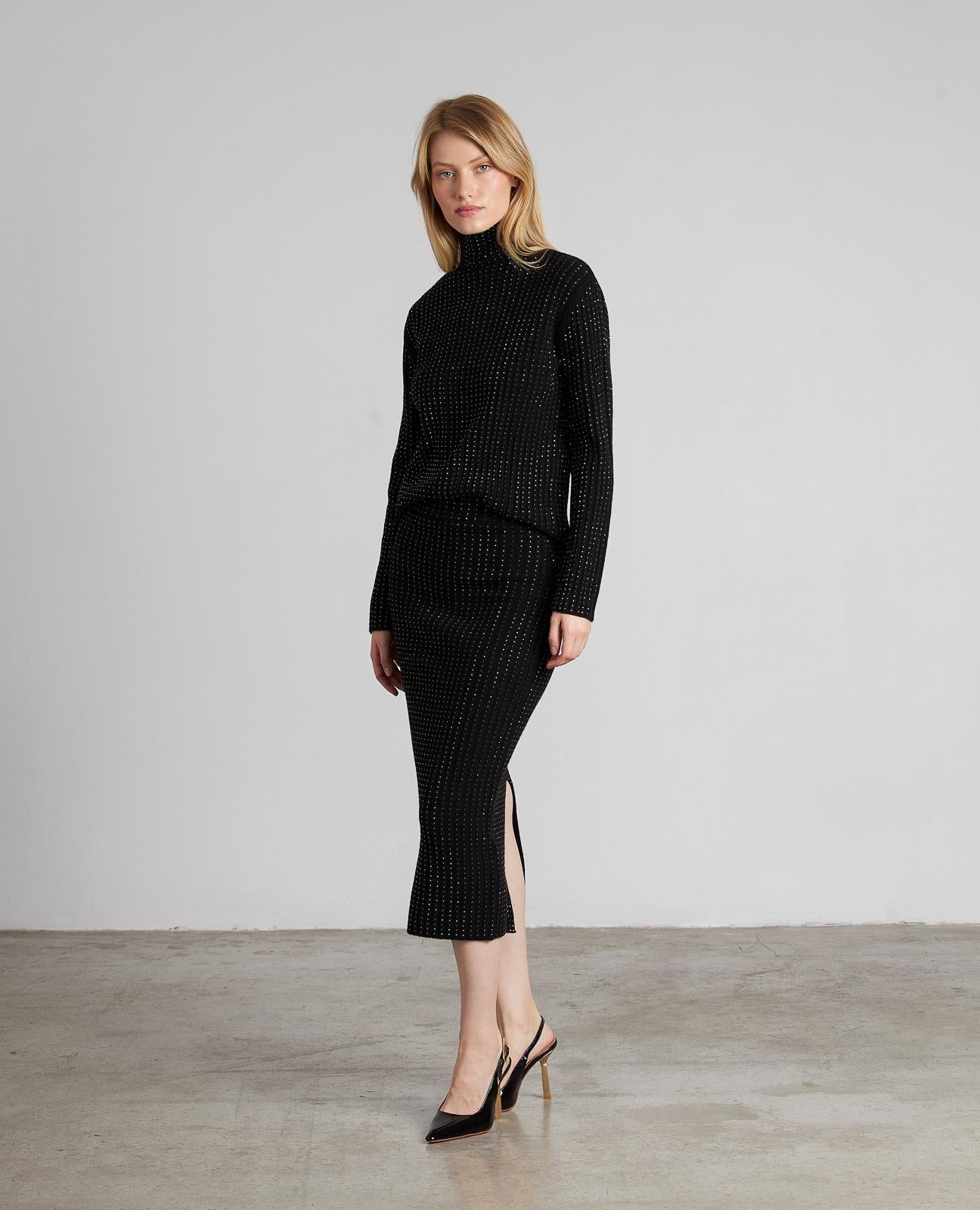 JUPE TRICOTÉE BRILLANTE