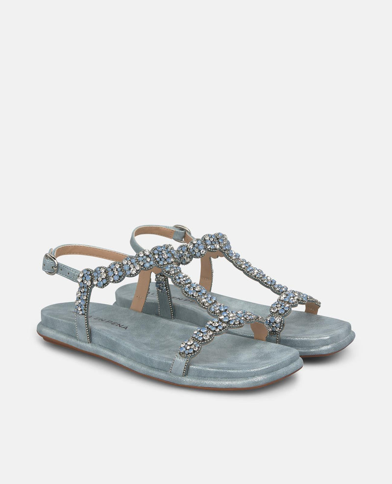 T-STRAP SANDAL WITH RHINESTONES