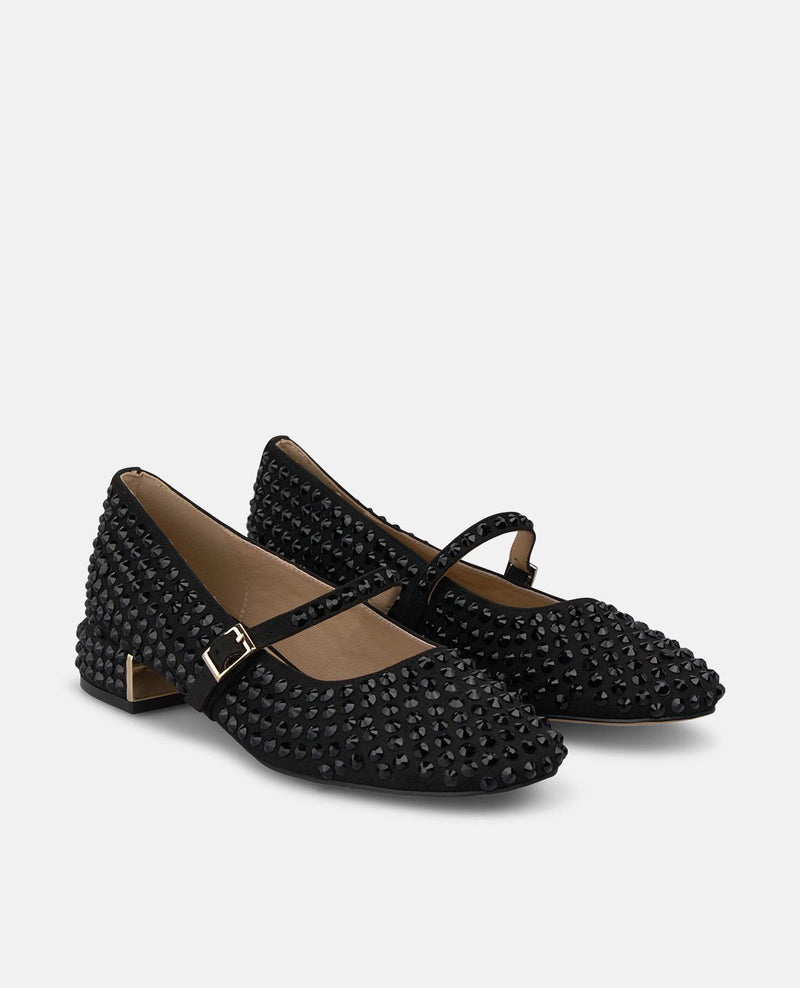 ZAPATO DE ANTE CON PEDRERÍA