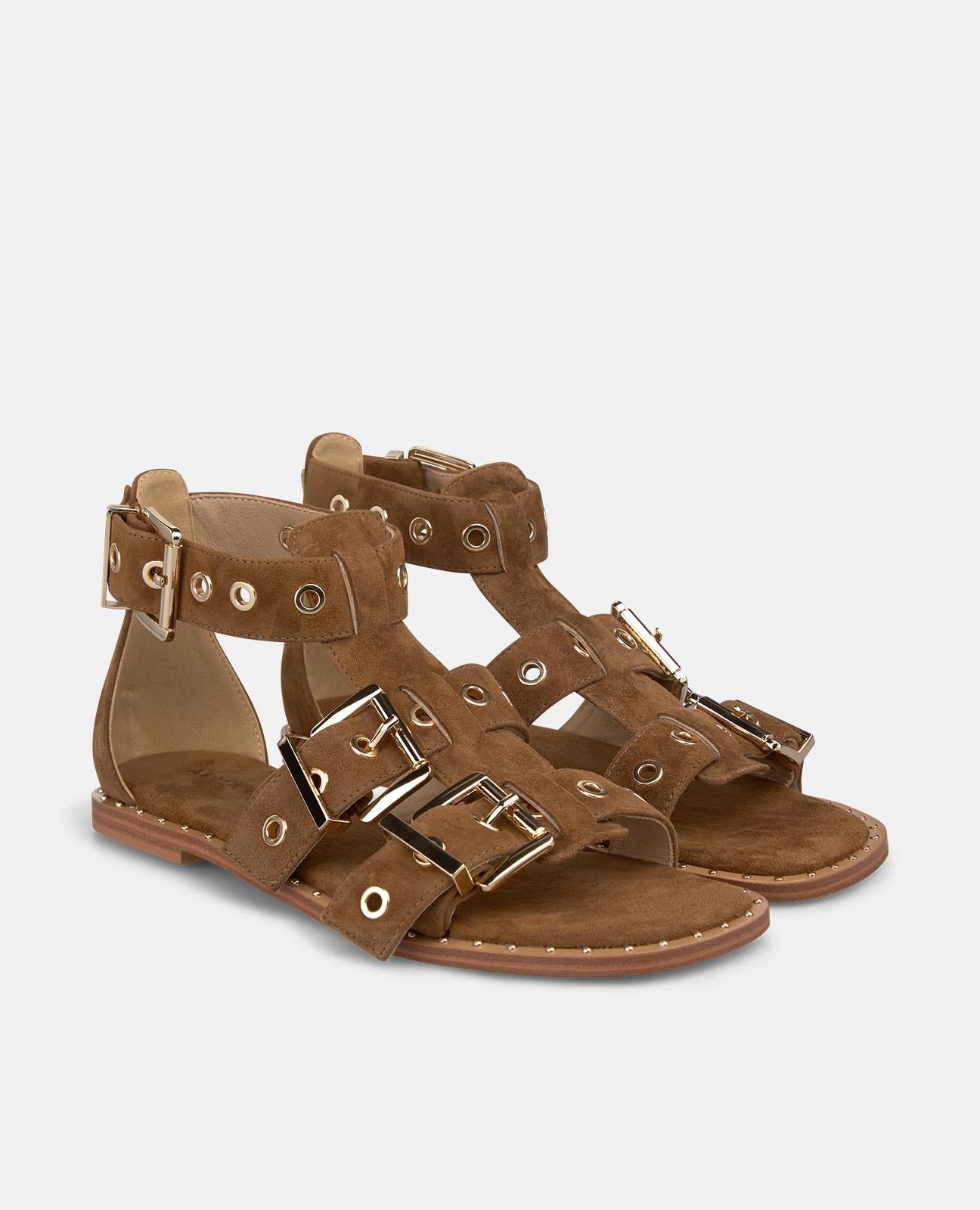 SANDALIA PLANA CON HEBILLA ANCHA