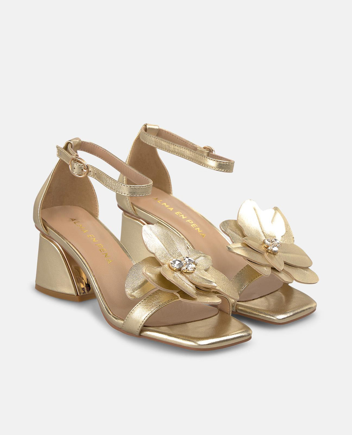 METALLIC FLOWER SANDAL