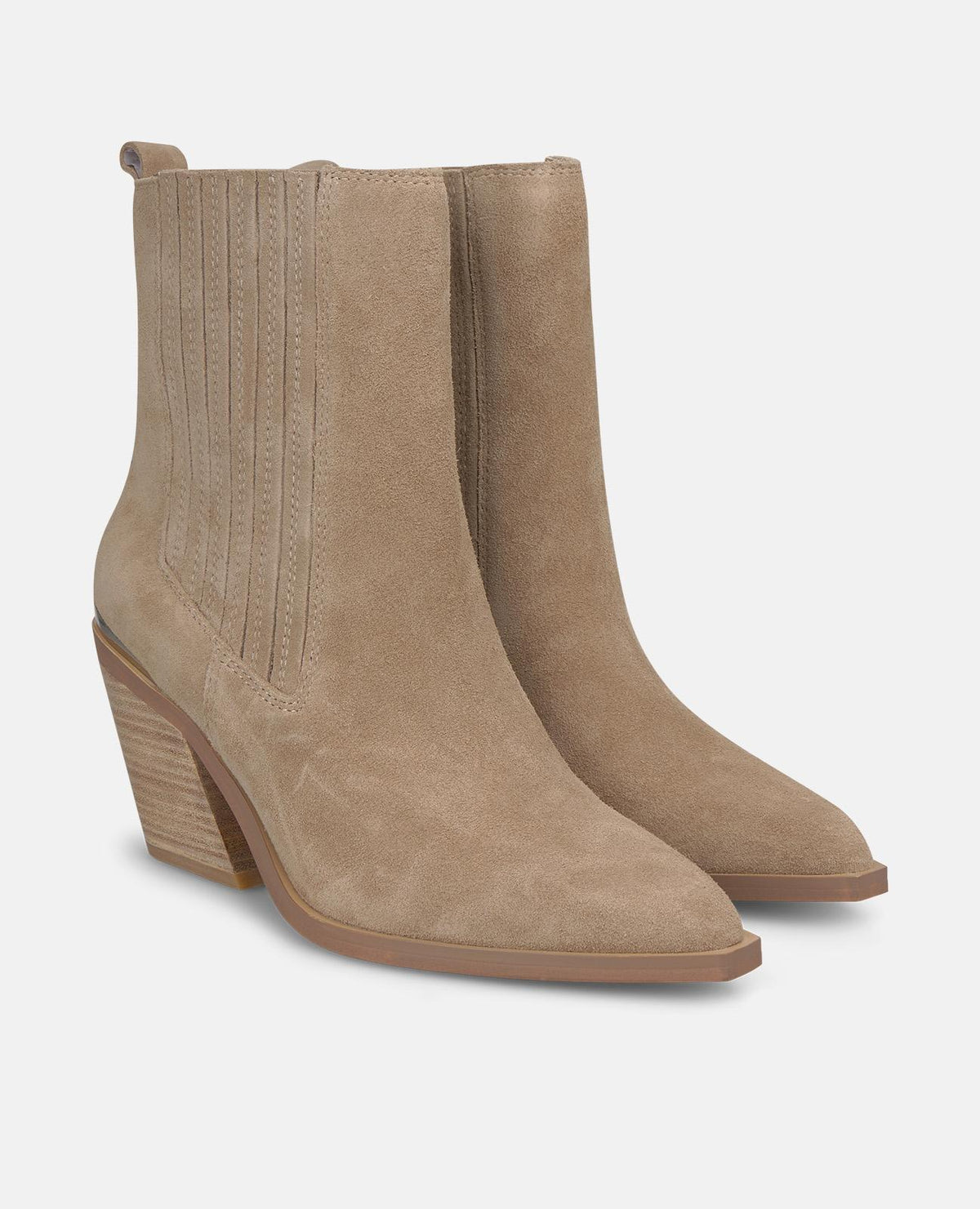 SUEDE ANKLE BOOTS WITH SIDE STITCHING