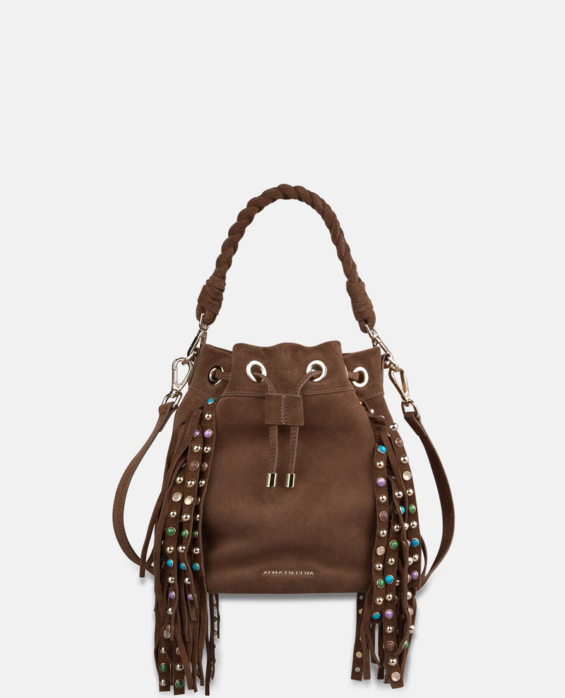 BOLSO BOMBONERA PIEL CON FLECOS