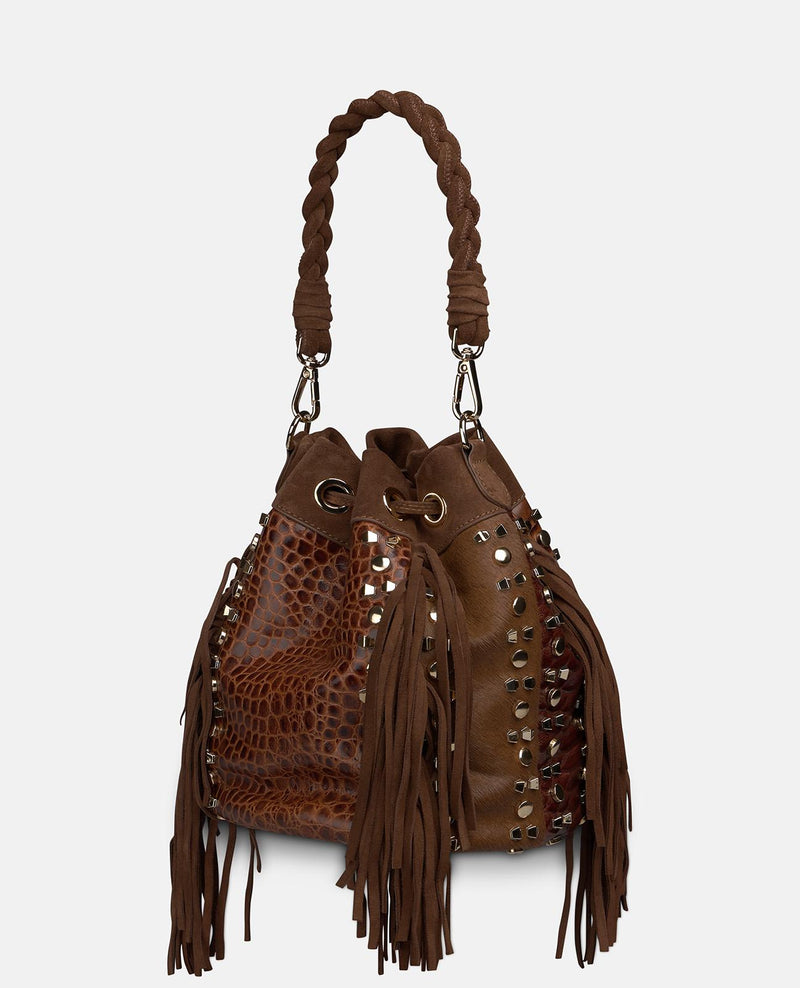BOLSO BOMBONERA PIEL EFECTO SERPIENTE