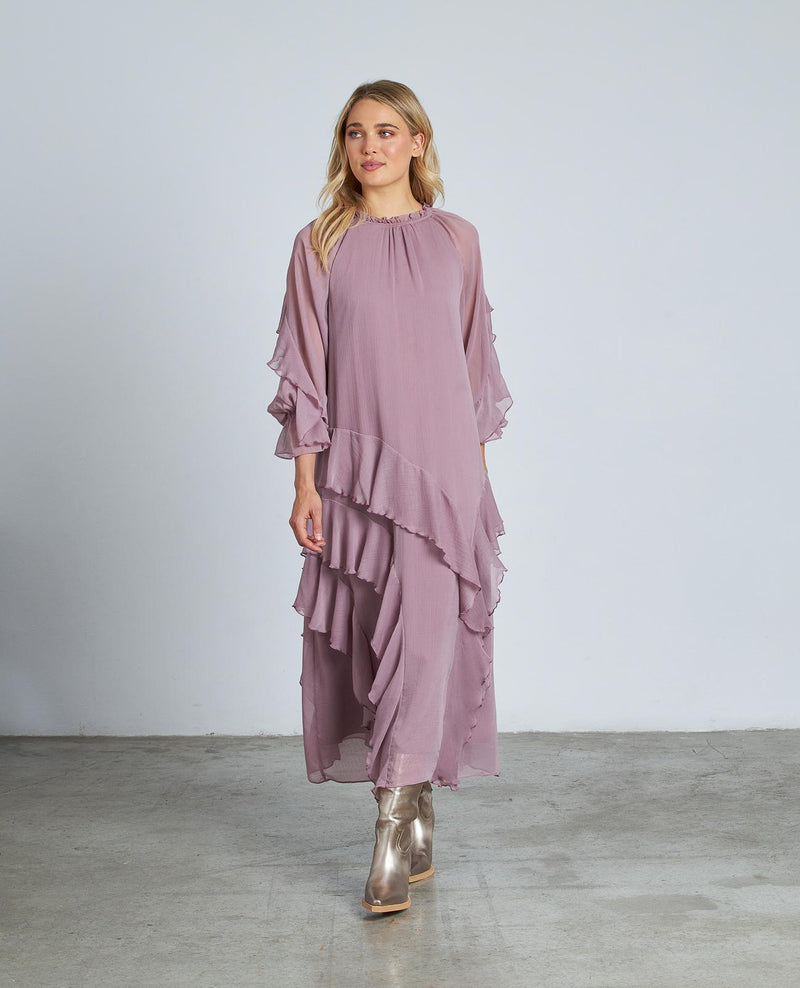 VESTIDO STRAIGHT VOLANTES