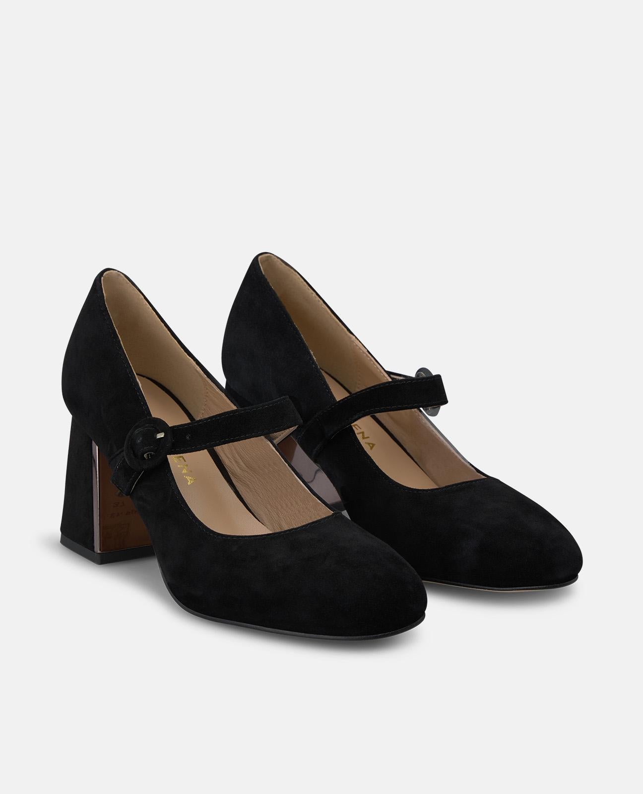 ZAPATO TACÓN DE ANTE CON HEBILLA