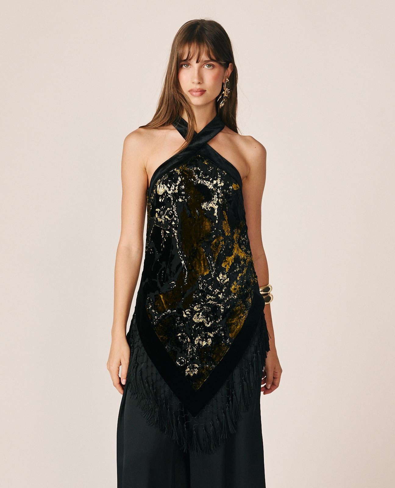 TOP HALTER ESTAMPADO ABSTRACTO