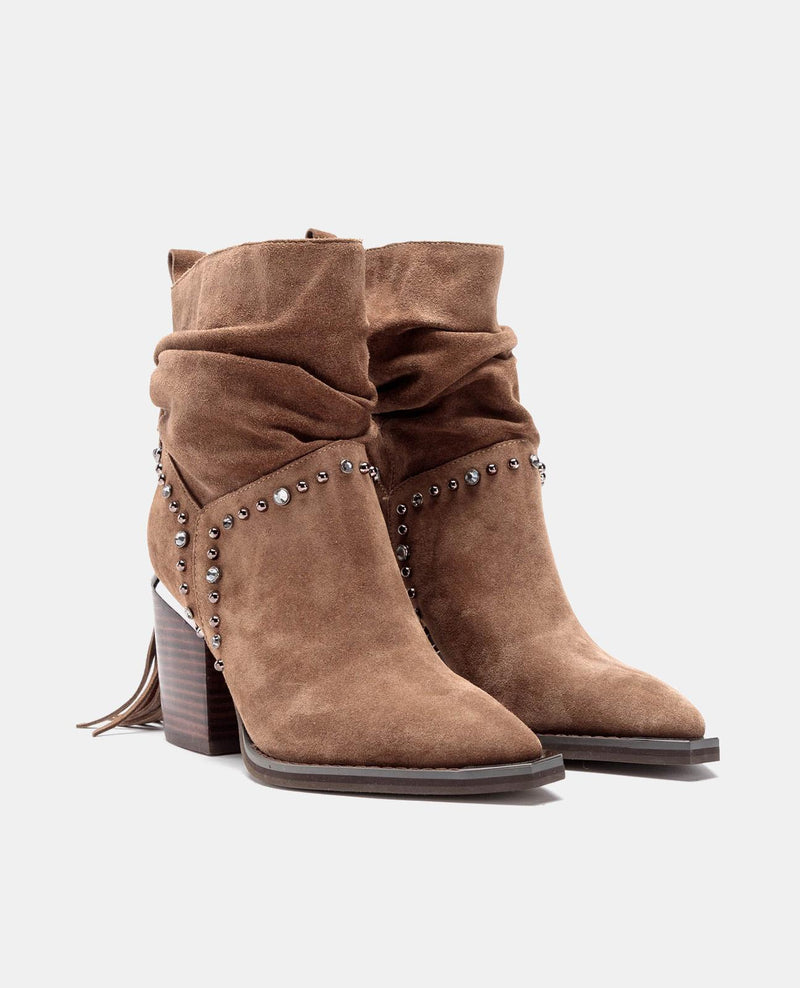 BOTTE DE CHEVILLE AVEC TIGE FROISSÉE