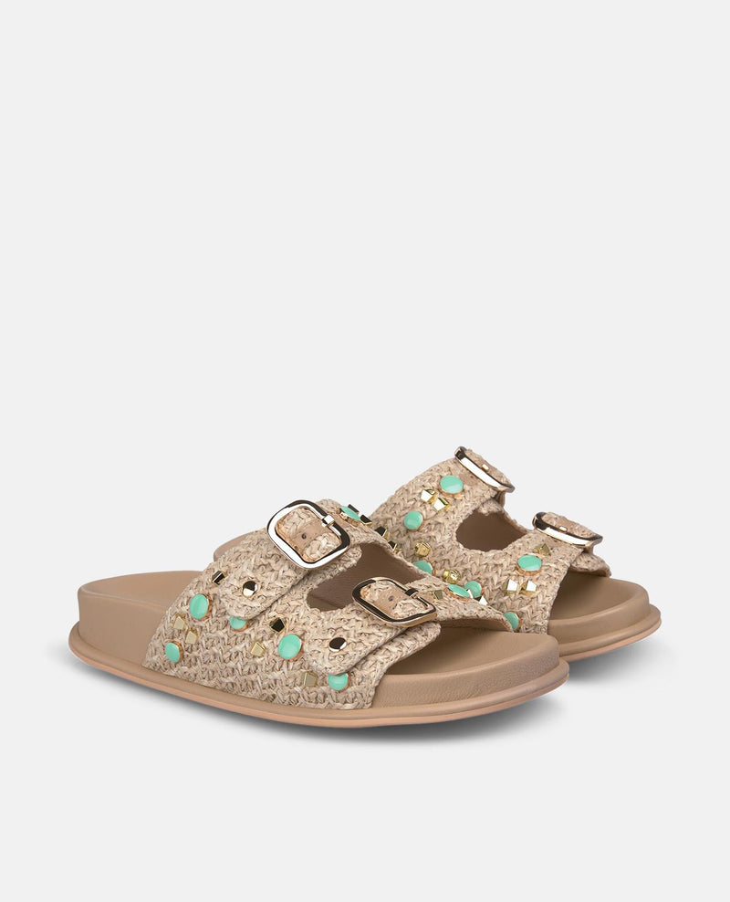 SANDALIA HEBILLAS RAFIA