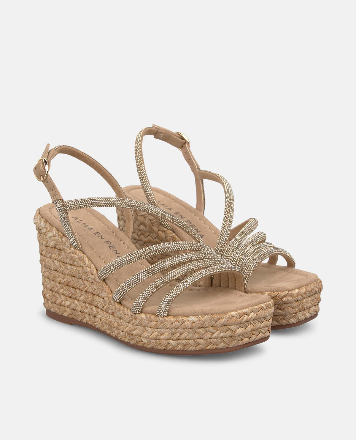 SANDALIA CUÑA ESPARTO CON CUATRO TIRAS TUBULARES