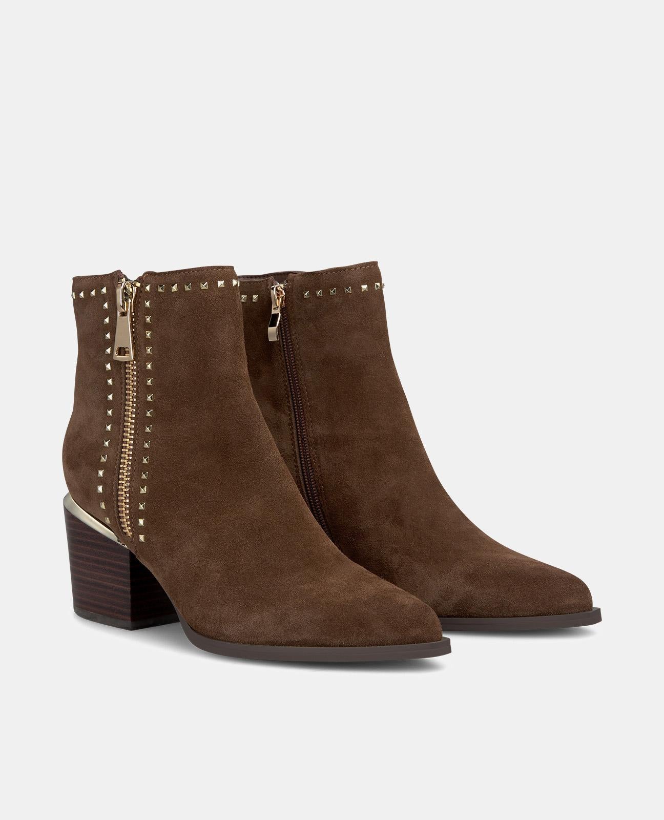 BOTTES DE CHEVILLE À TALON ZIPPÉ