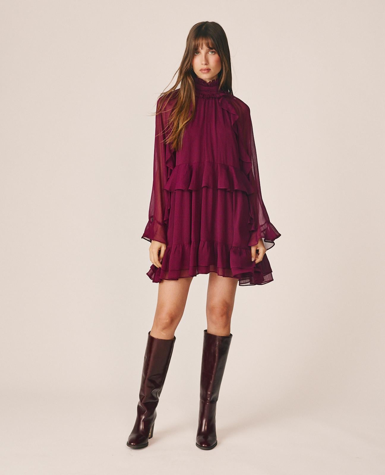 VESTIDO MINI CON VOLANTES