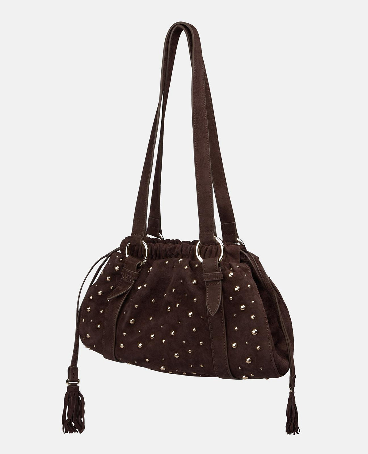 BORSA HOBO IN PELLE CON TACHI METALLICI