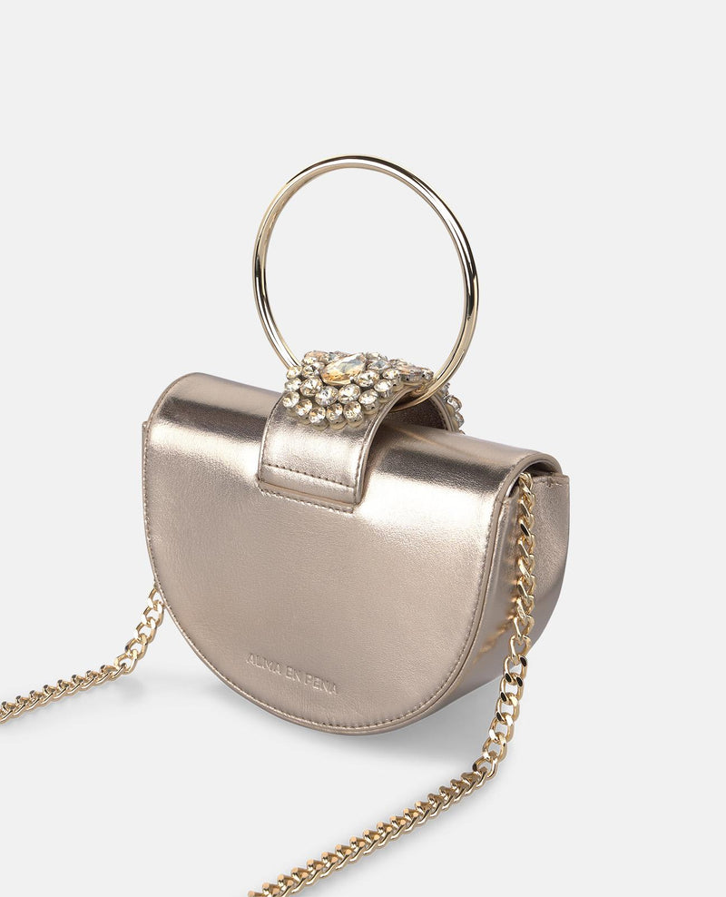 JEWELED HALF MOON BAG