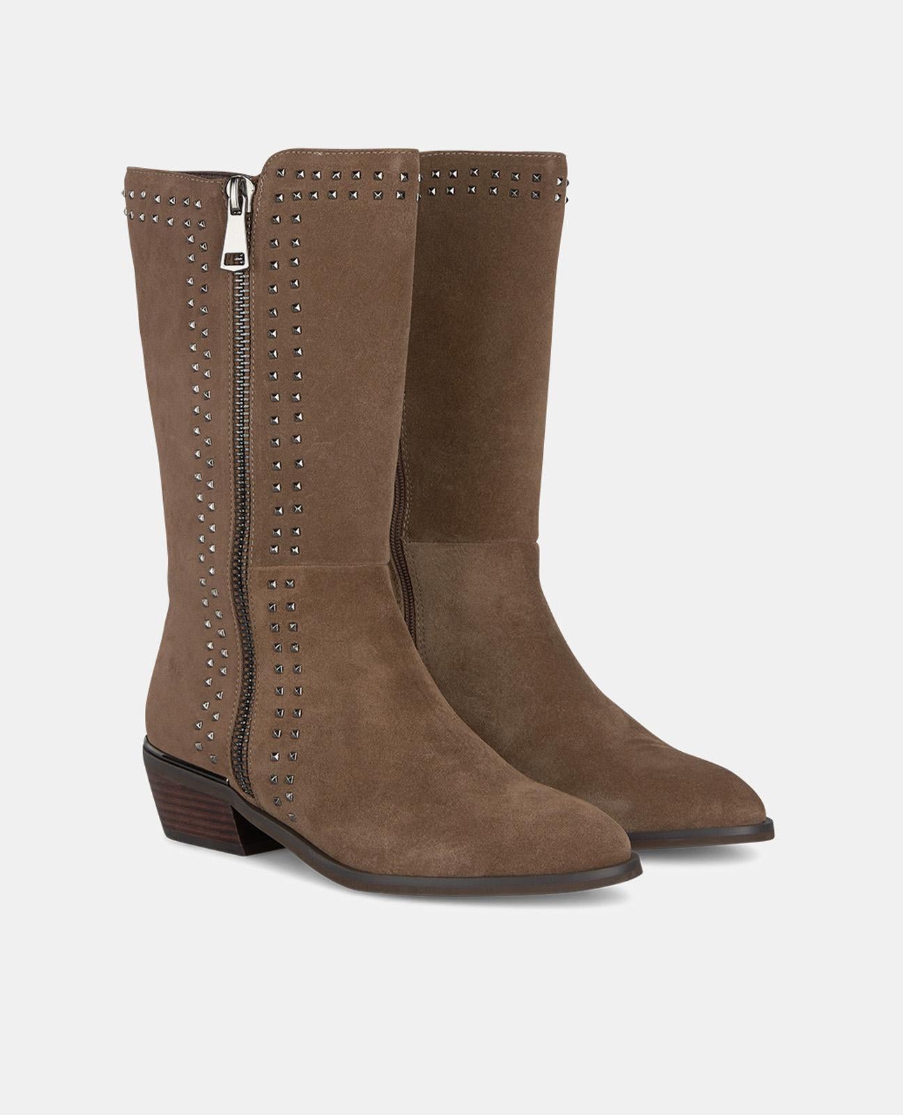 BOTTINES ZIPPÉES CLOUTÉES