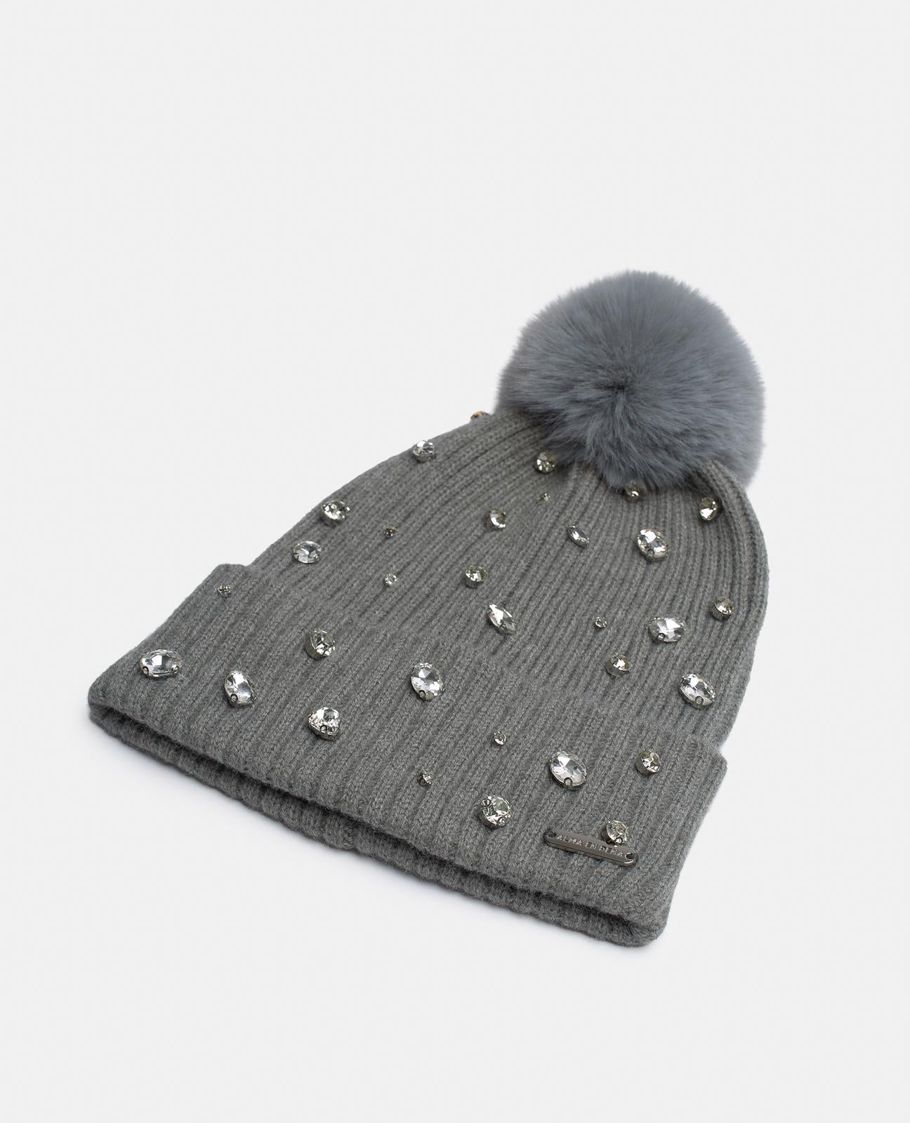 GORRO BEANIE POMPÓN GRIS