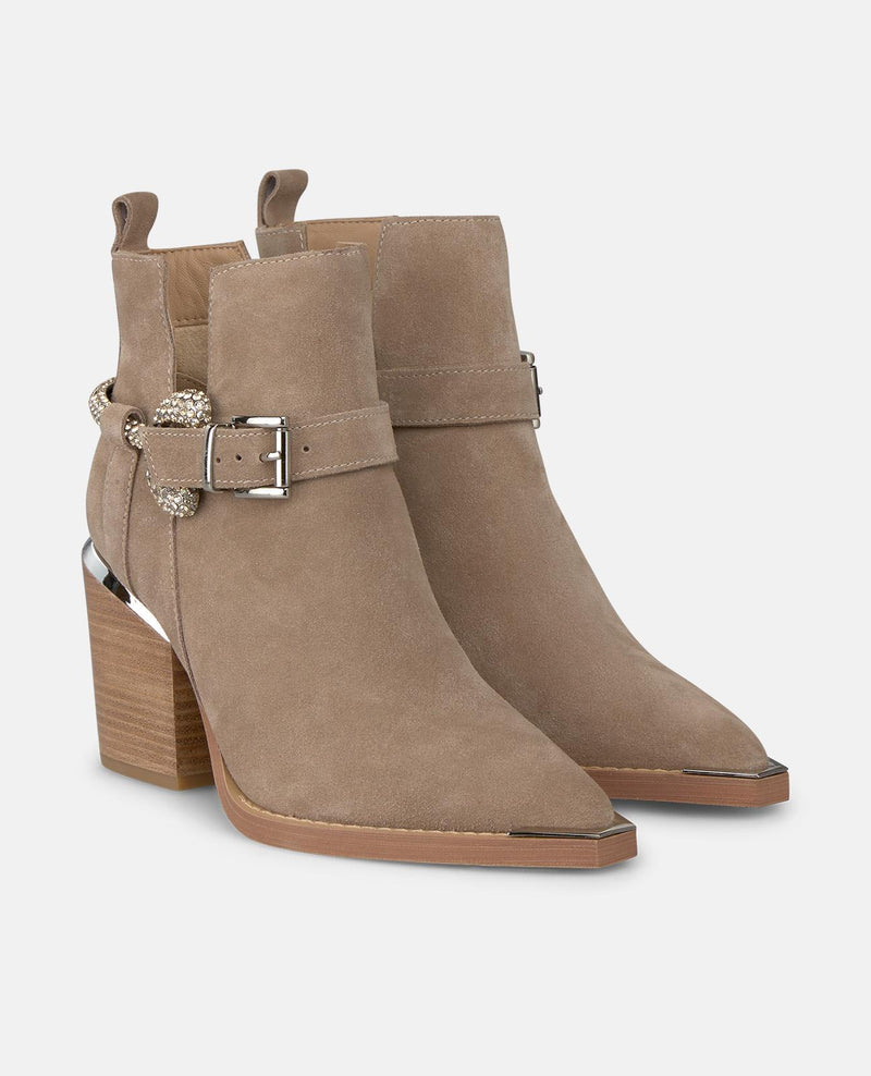 ANKLE BOOT WITH RHINESTONE STIRRUP