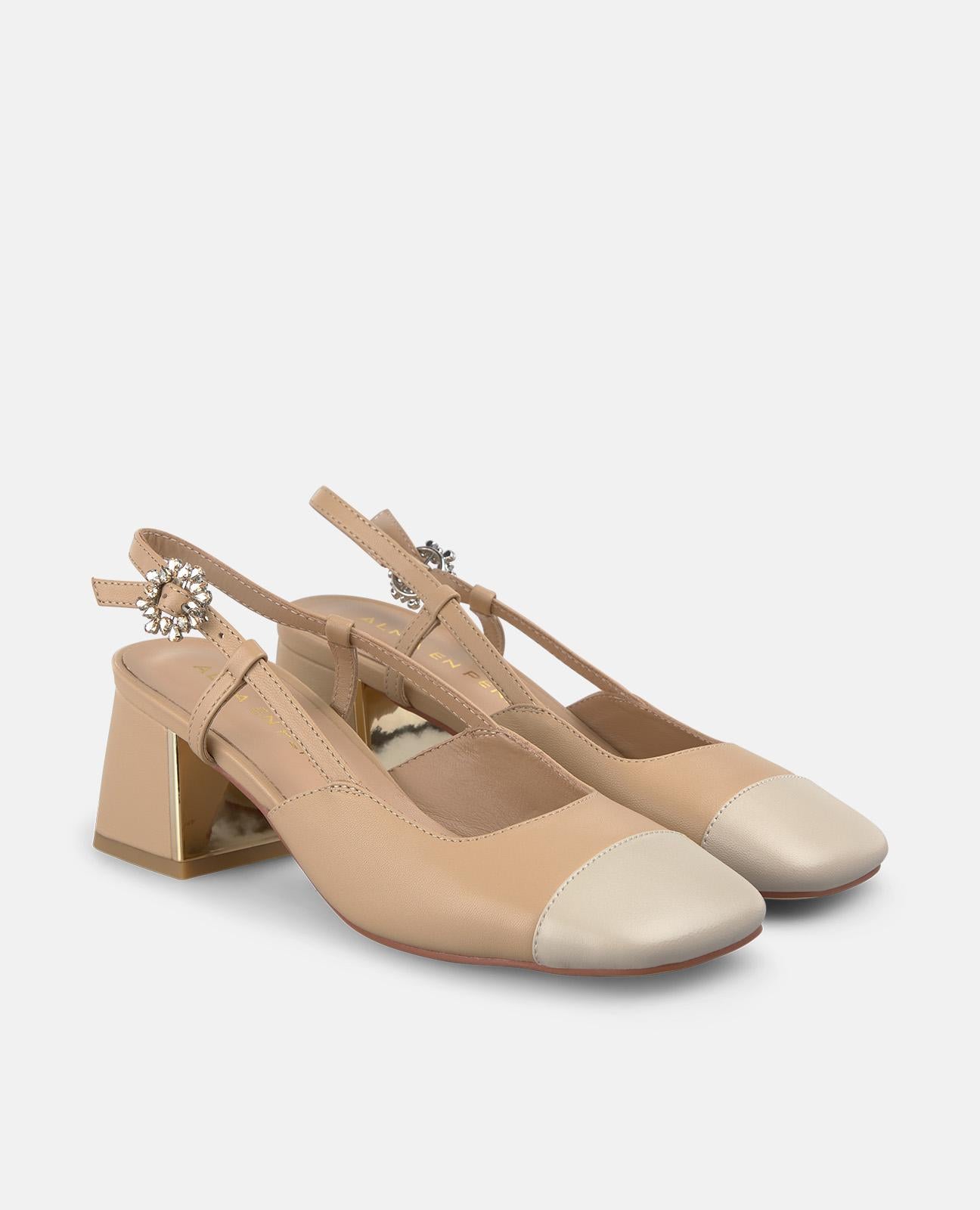 ZAPATO DESTALONADO CON TACON PUNTERA CONTRASTE