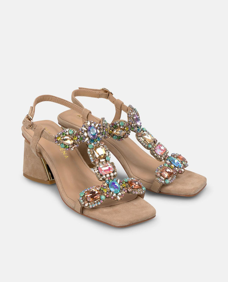 SANDALIA TACÓN DETALLES PEDRERÍA