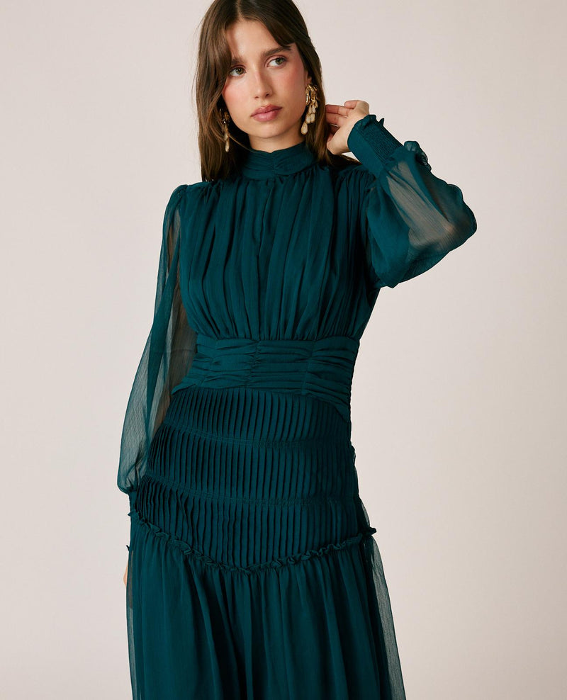 VESTIDO LARGO GASA PLISADO