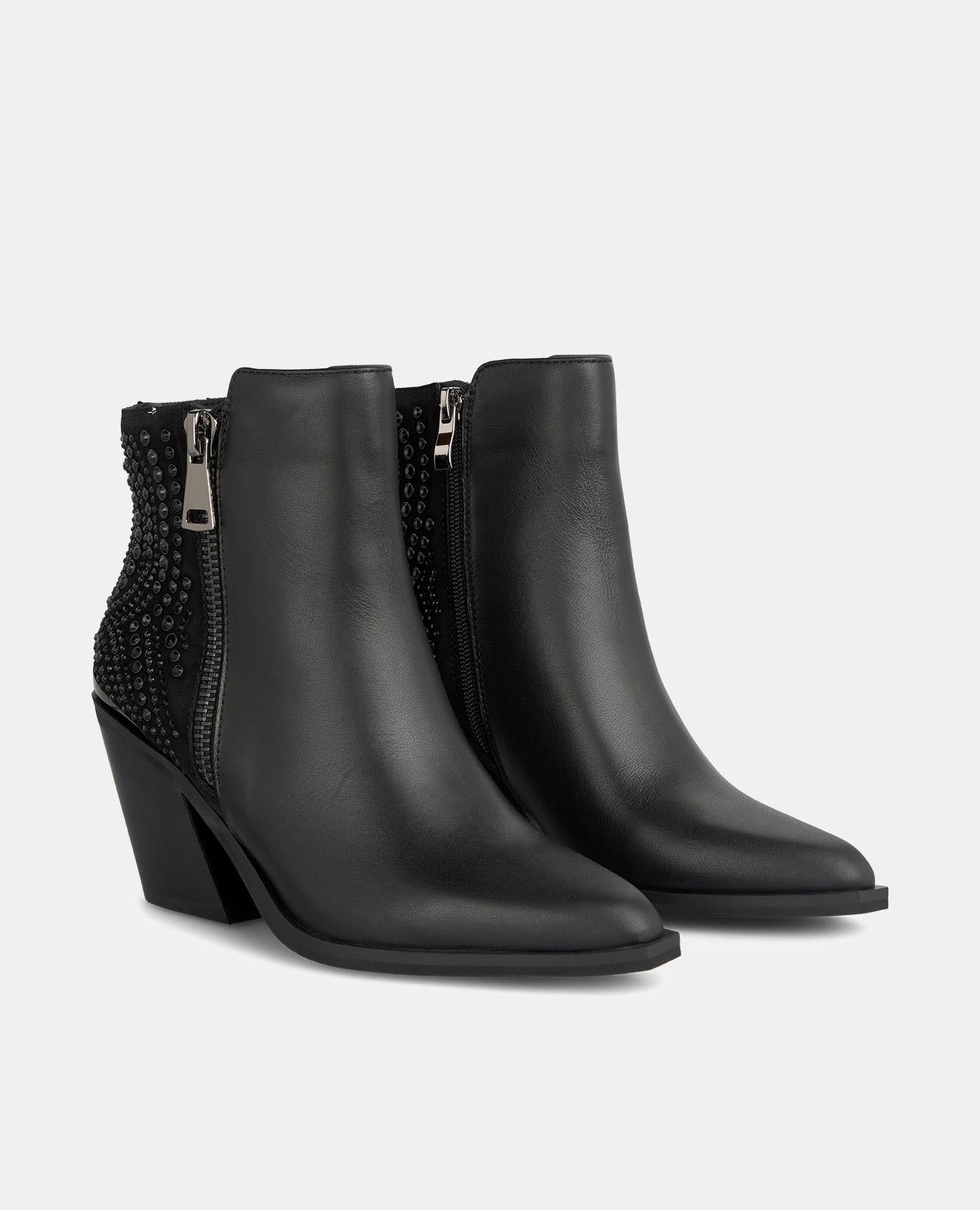 BOTTE DE CHEVILLE AVEC MOTIF EN STRASS