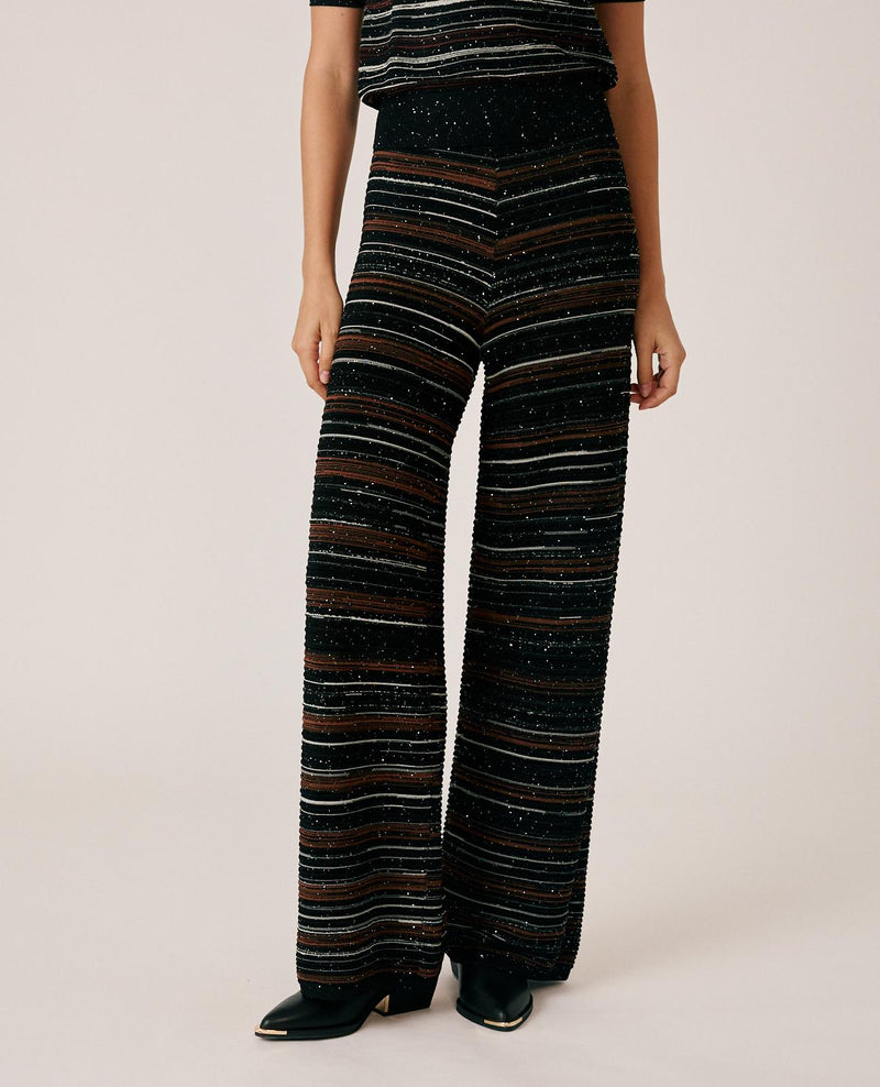 RIBBED STRIPED PANTS