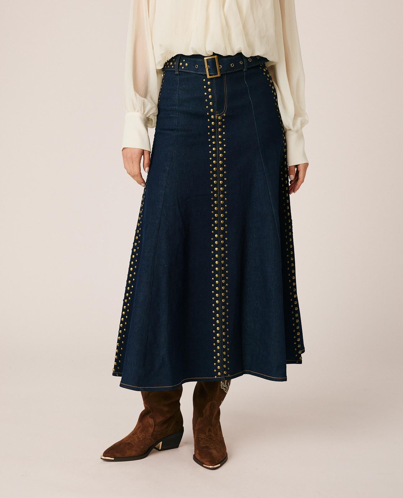 FALDA MIDI VAQUERA