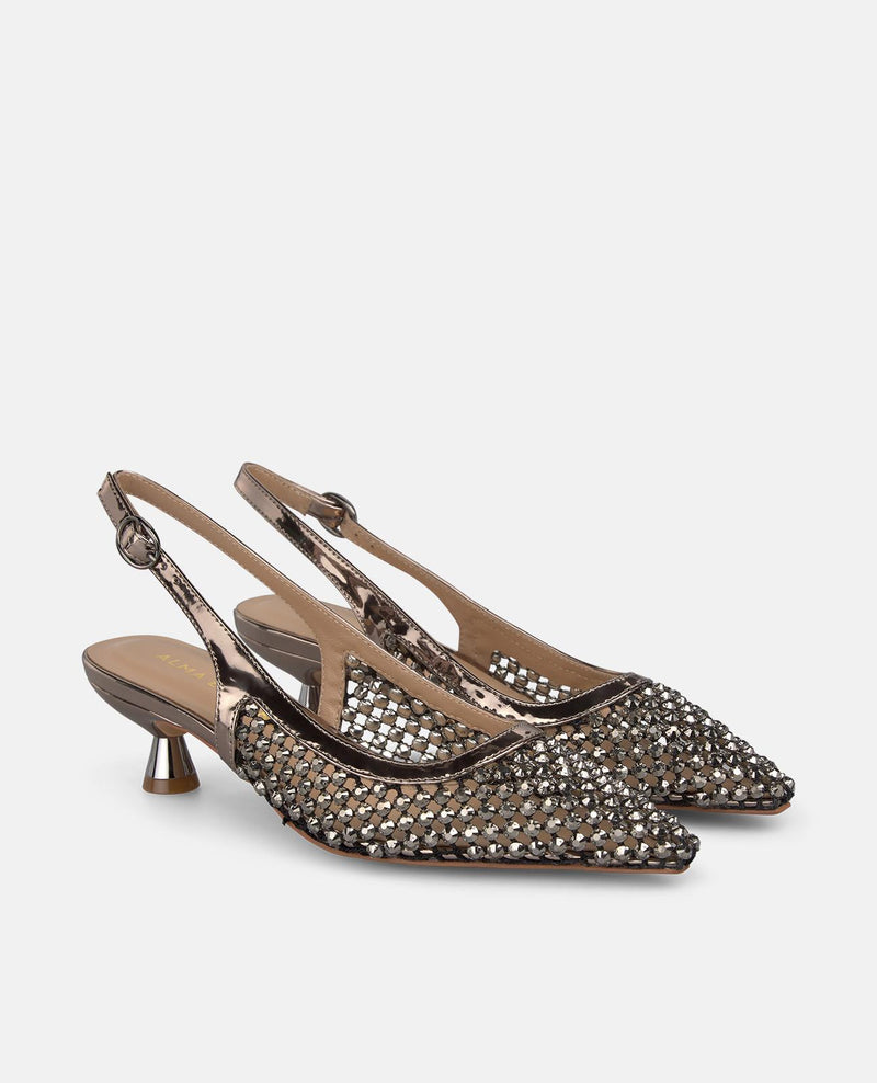 ZAPATO DESTALONADO MALLA EFECTO METALIZADO