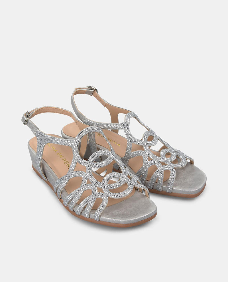 SANDALIA CUÑA MEDIA ABALORIOS